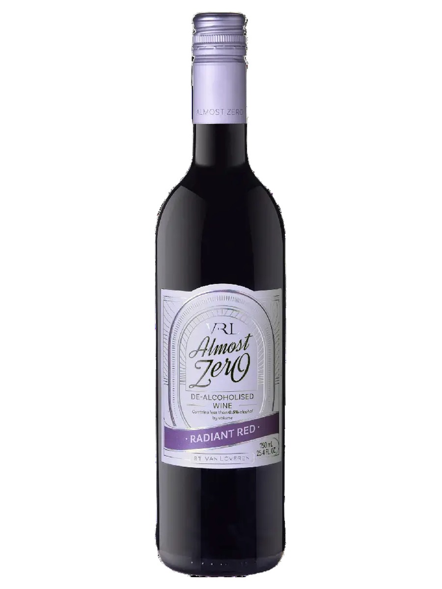 Almost Zero Radiant Red bottle, de-alcoholised wine by Van Loveren