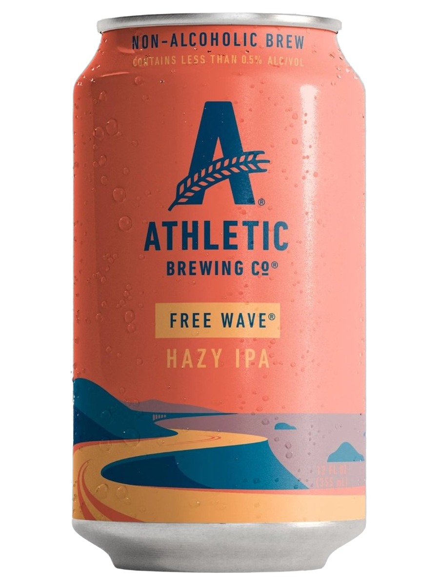 Athletic Brewing Free Wave hazy IPA can, less than 0.5% alc/vol, 12 fl oz