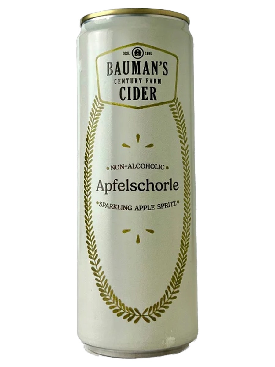 Bauman's Century Farm Cider Apfelschorle non-alcoholic sparkling apple spritz can