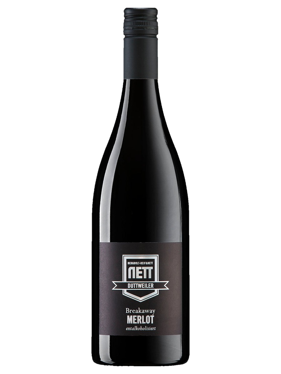 Bergdolt-Reif & Nett Breakaway Merlot bottle labeled entalkoholisiert