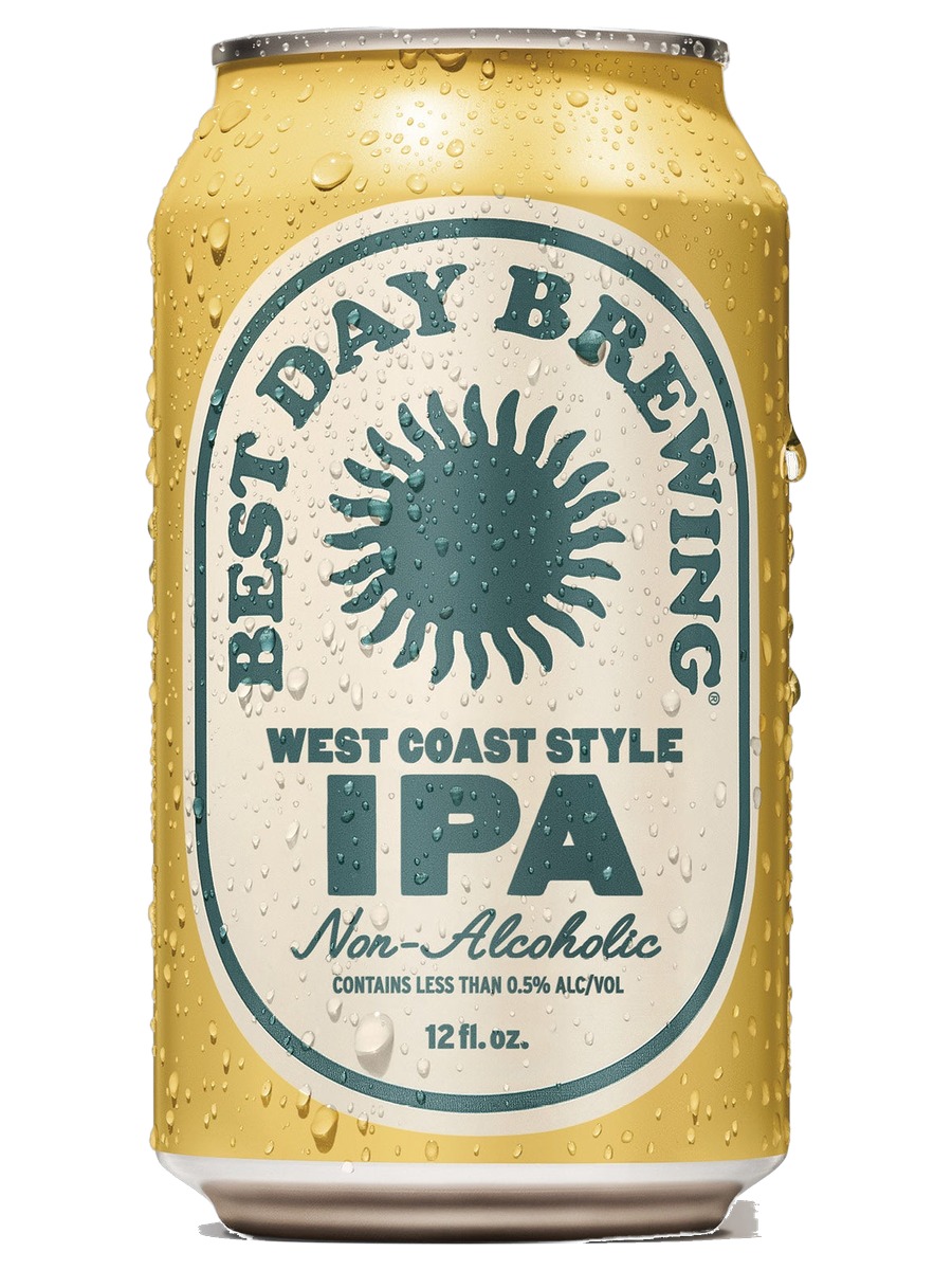 Best Day Brewing West Coast IPA, single yellow 12 fl oz can
