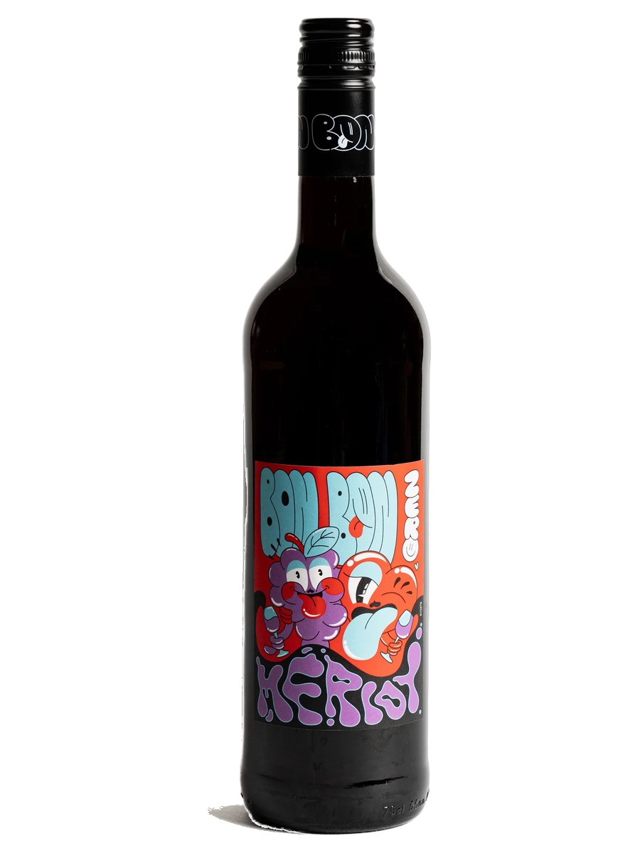Bon Bon Zero Merlot, one 750 ml bottle with its full front label