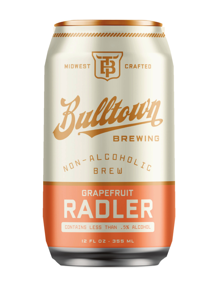 Bulltown Brewing Grapefruit Radler nonalcoholic beer, one 12 fl oz can