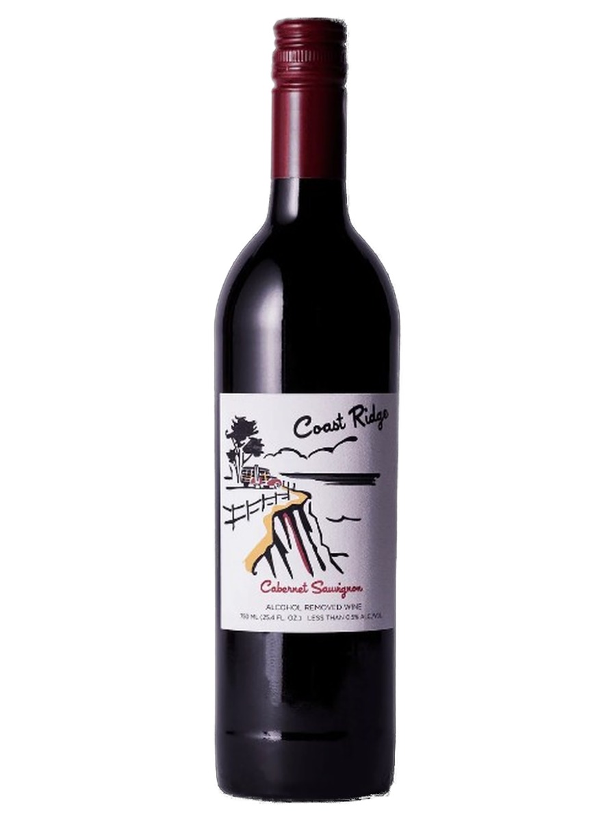 Coast Ridge Cabernet Sauvignon bottle, labeled alcohol-removed wine, less than 0.5% alcohol by volume