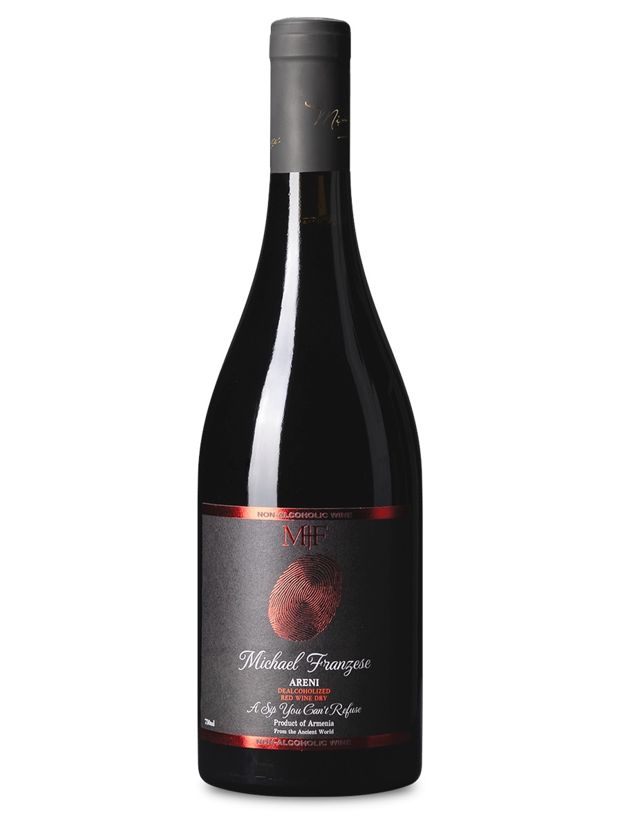 Franzese Michael Franzese Areni dealcoholized dry red wine bottle