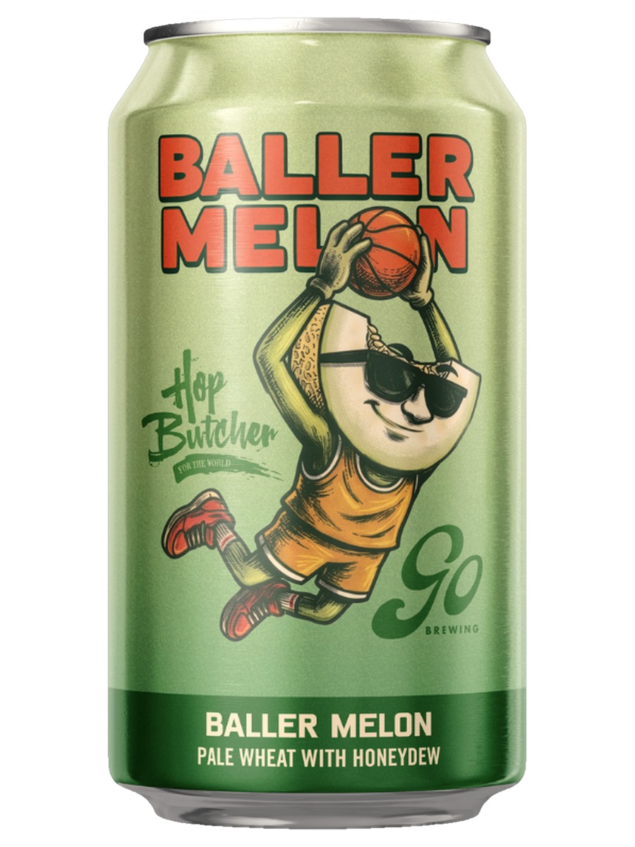 Go Brewing and Hop Butcher Baller Melon Pale Wheat with Honeydew 12 fl oz can