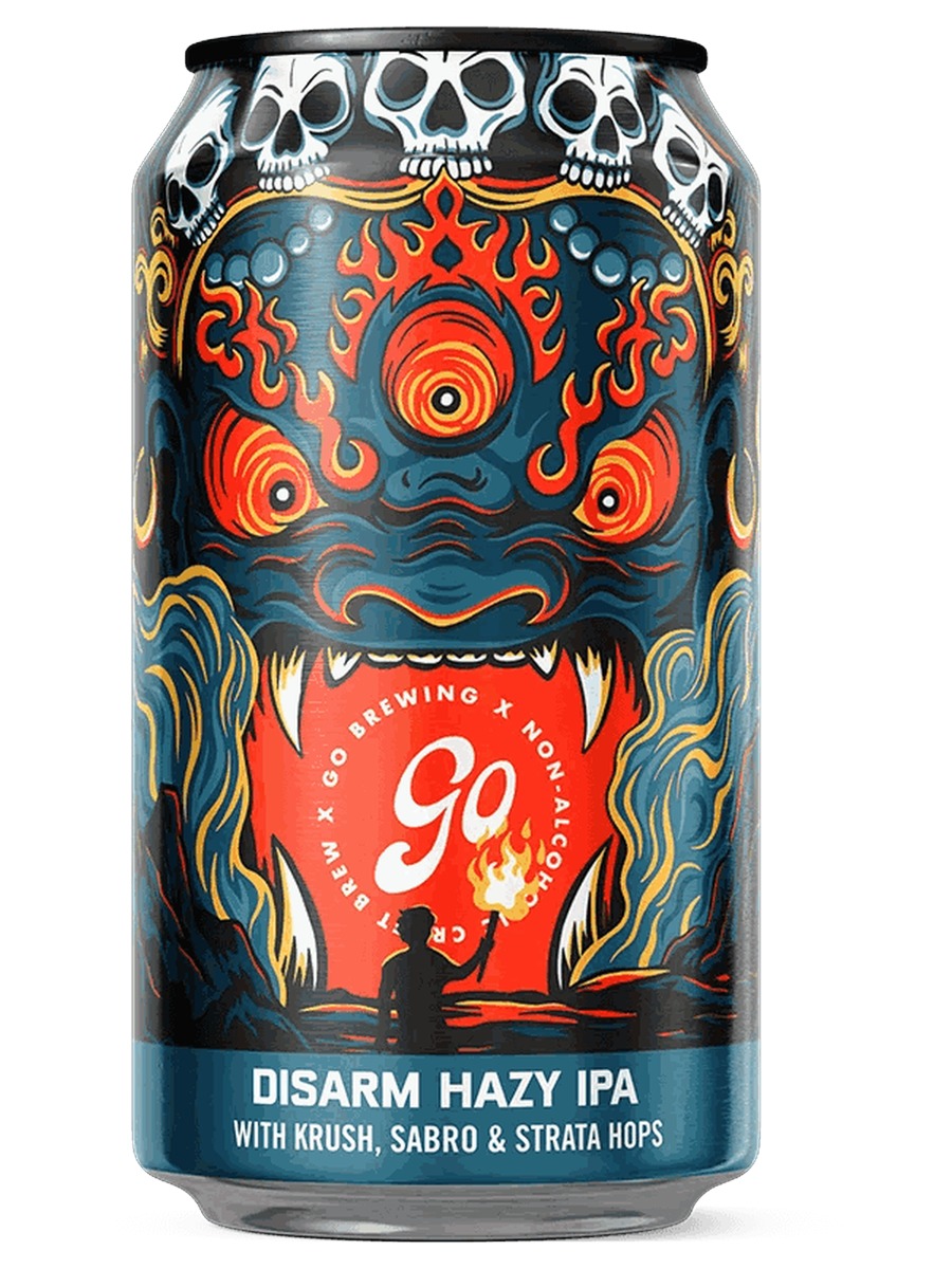 Go Brewing Disarm Hazy IPA, one illustrated can
