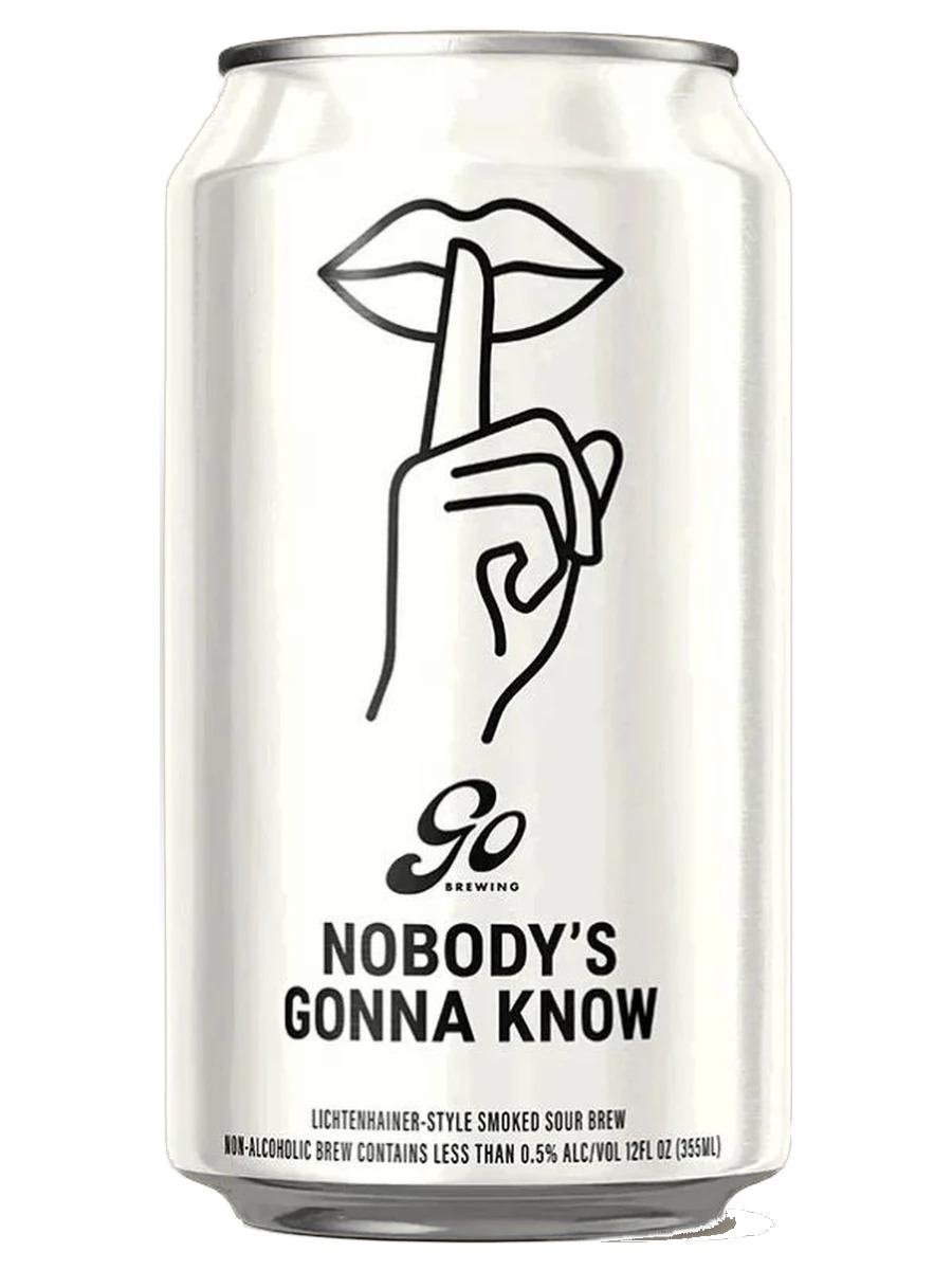 Go Brewing Nobody's Gonna Know can, less than 0.5% alcohol, 12 fl oz