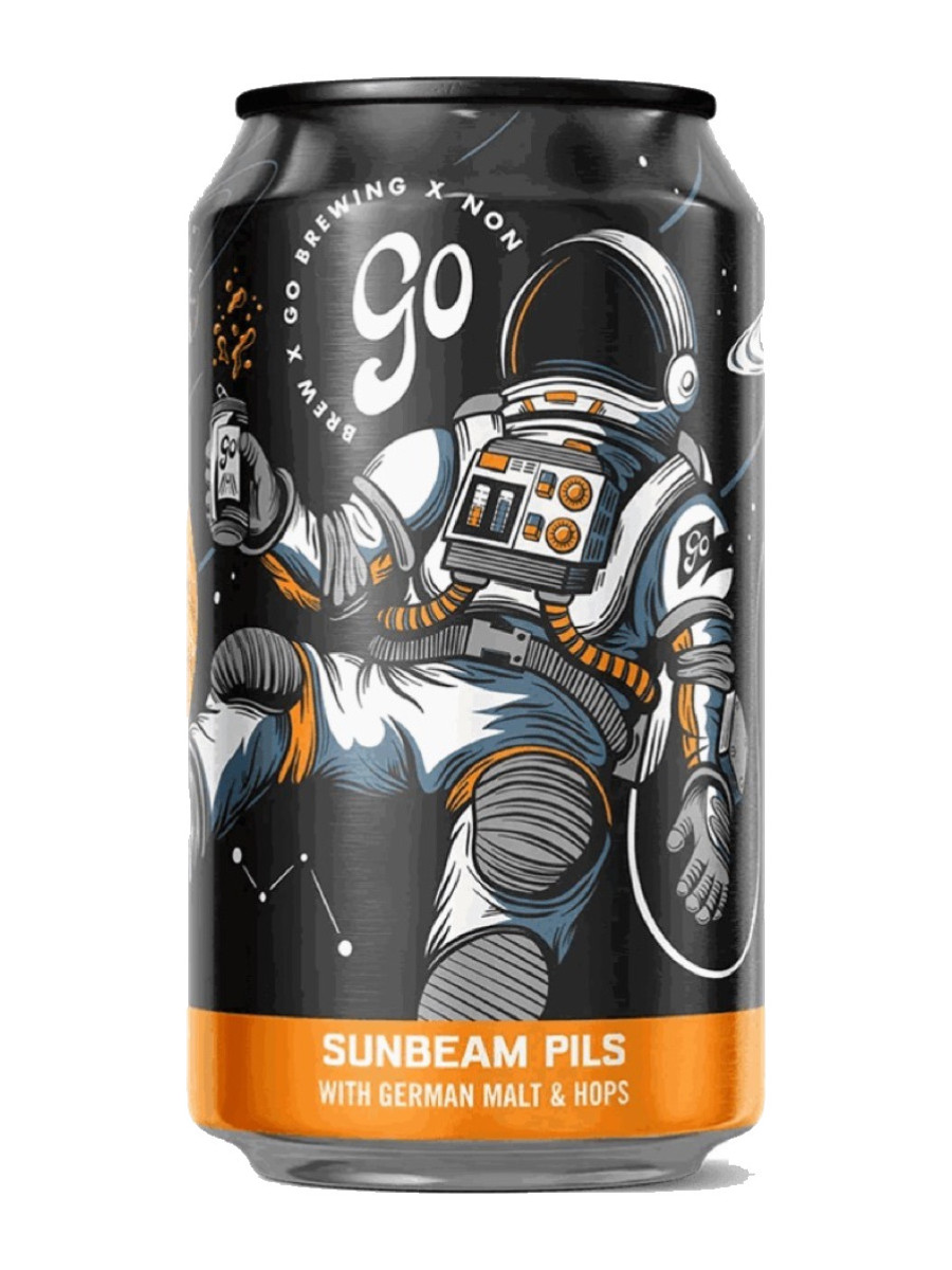 Go Brewing Suspended In A Sunbeam Pils can