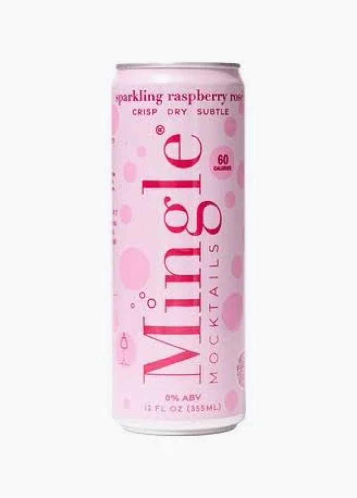 Mingle Sparkling Raspberry Rosé slim can — 0% ABV, 60 calories