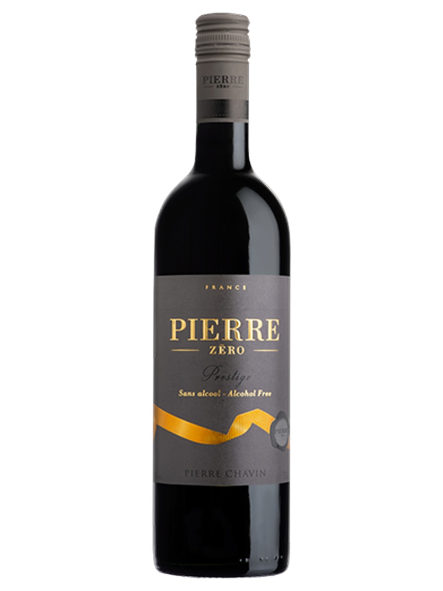Pierre Zéro Prestige Merlot, one bottle with its full front label