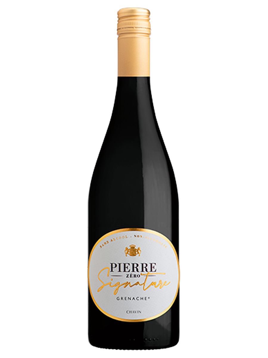 Pierre Zéro Signature Red Grenache, one bottle with its full front label