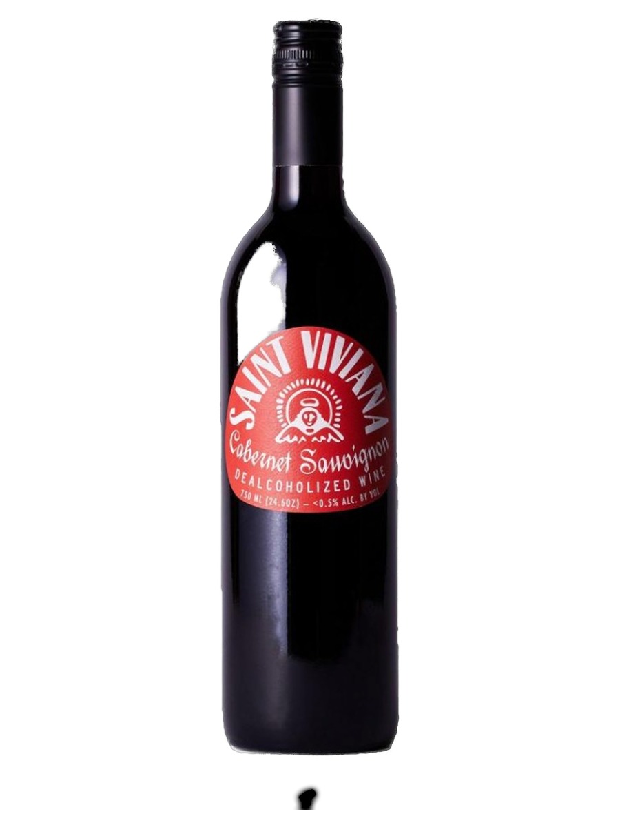 Saint Viviana Cabernet Sauvignon bottle, labeled dealcoholized wine, less than 0.5% alcohol by volume