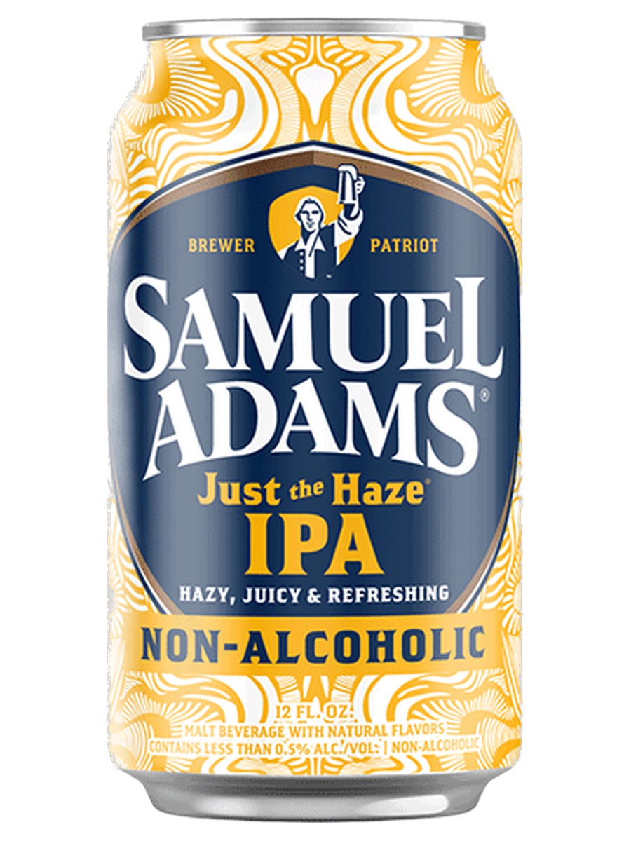 Samuel Adams Just the Haze non-alcoholic IPA can, less than 0.5% alc/vol, 12 fl oz