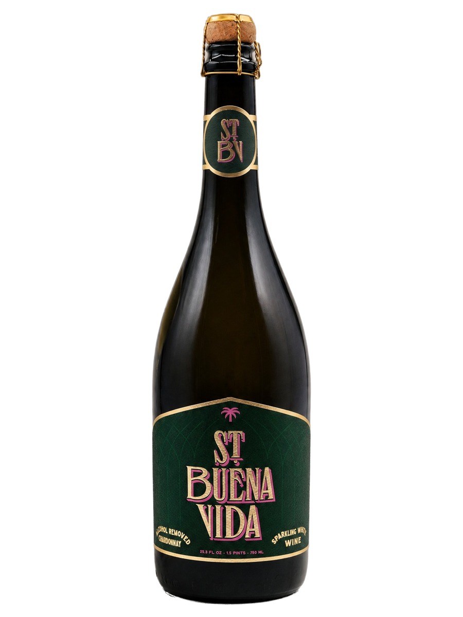 St. Buena Vida alcohol-removed Chardonnay sparkling wine, 750 ml
