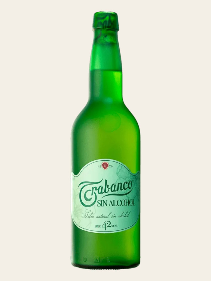 Trabanco Sidra Sin Alcohol green 70 cl bottle — SIN ALCOHOL, solo 42 kcal, <0.5% vol