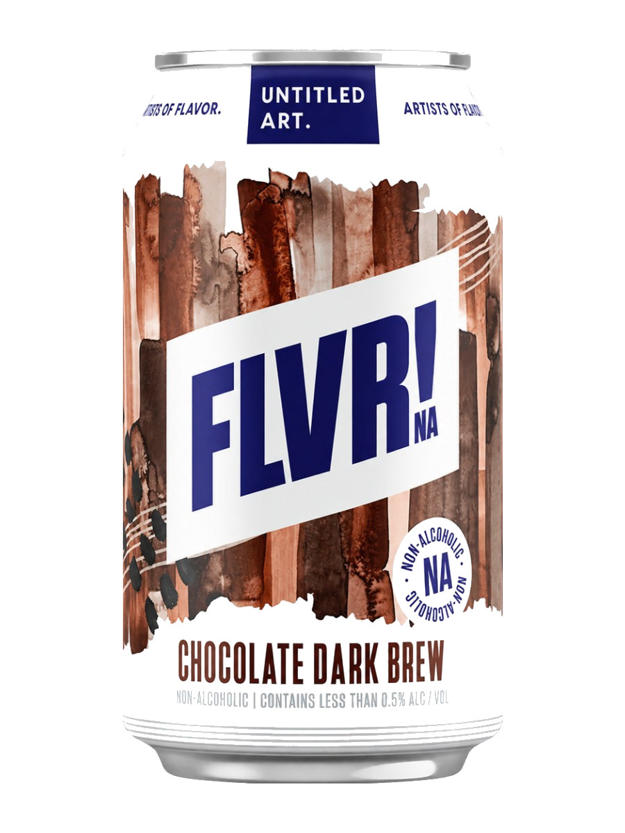 Untitled Art FLVR! NA Chocolate Dark Brew, one 12 oz can with the brown watercolor front label