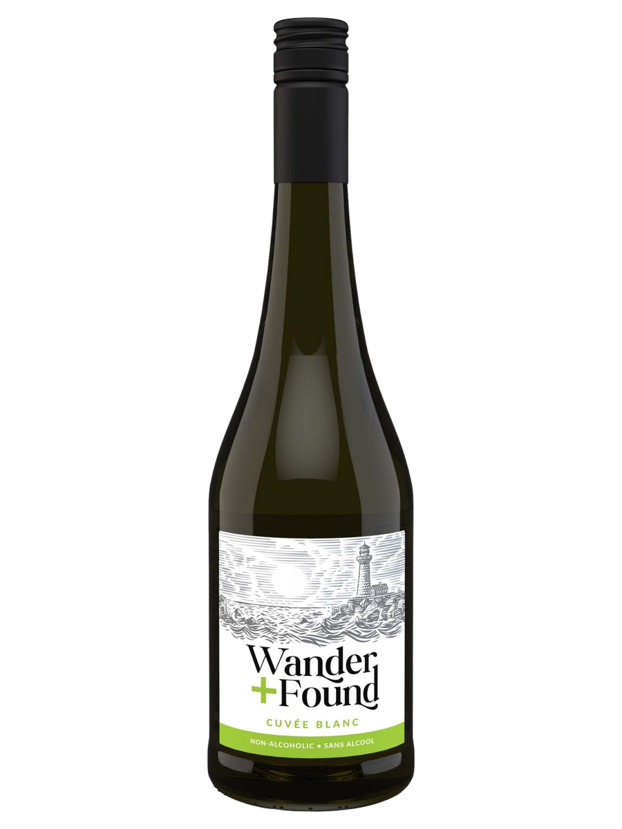 Wander + Found Cuvée Blanc non-alcoholic wine bottle
